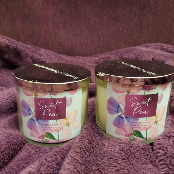 Bath & Body Works Accents Bundle Of 2 Sweet Pea Candles By Bath And